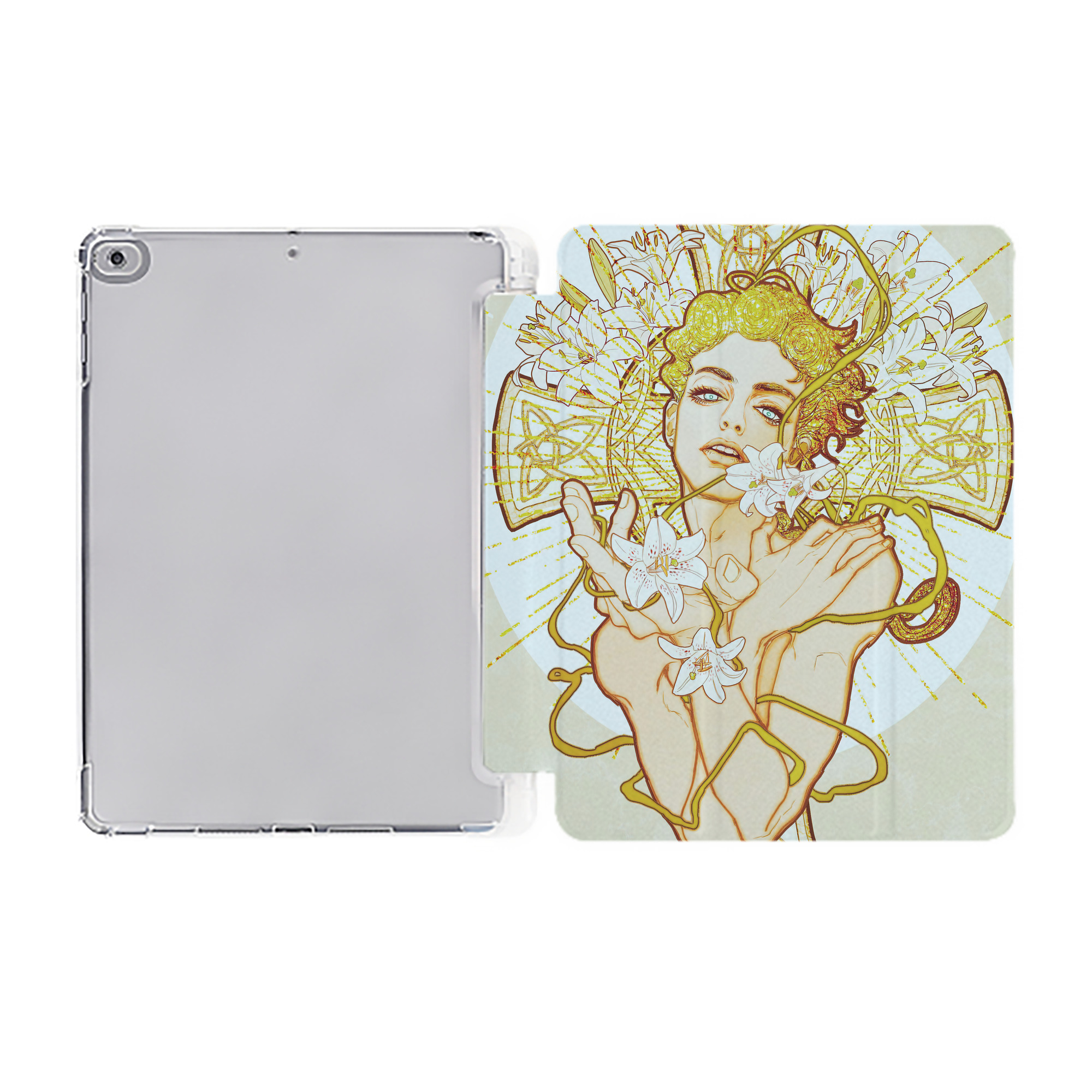 （画像用） ジョジョの奇妙な冒険 JoJo's Bizarre Adventure IPad ケース ペン収納付き 三つ折りスタンド PUレザー×シリコン 対応機種9.5/10.5/10.9インチ